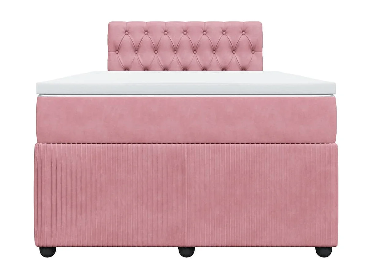 Cama boxspring com colchão 120x190 cm veludo rosa