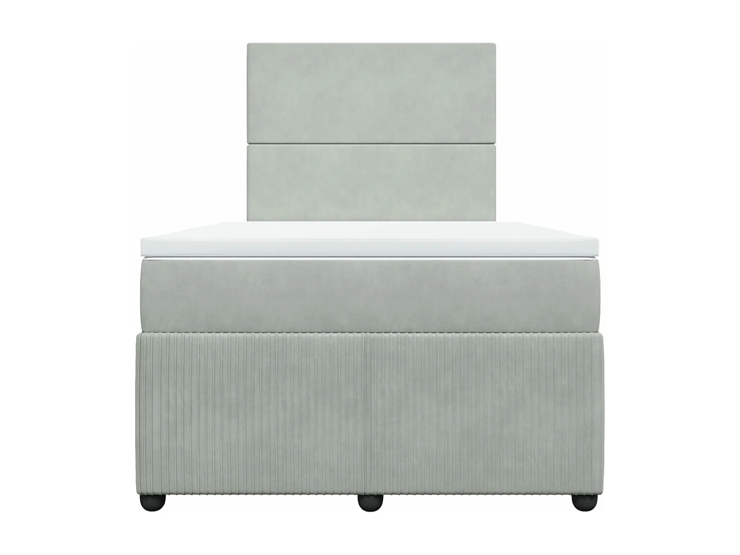 Sommier à lattes de lit et matelas Gris clair 120x200cm Velours