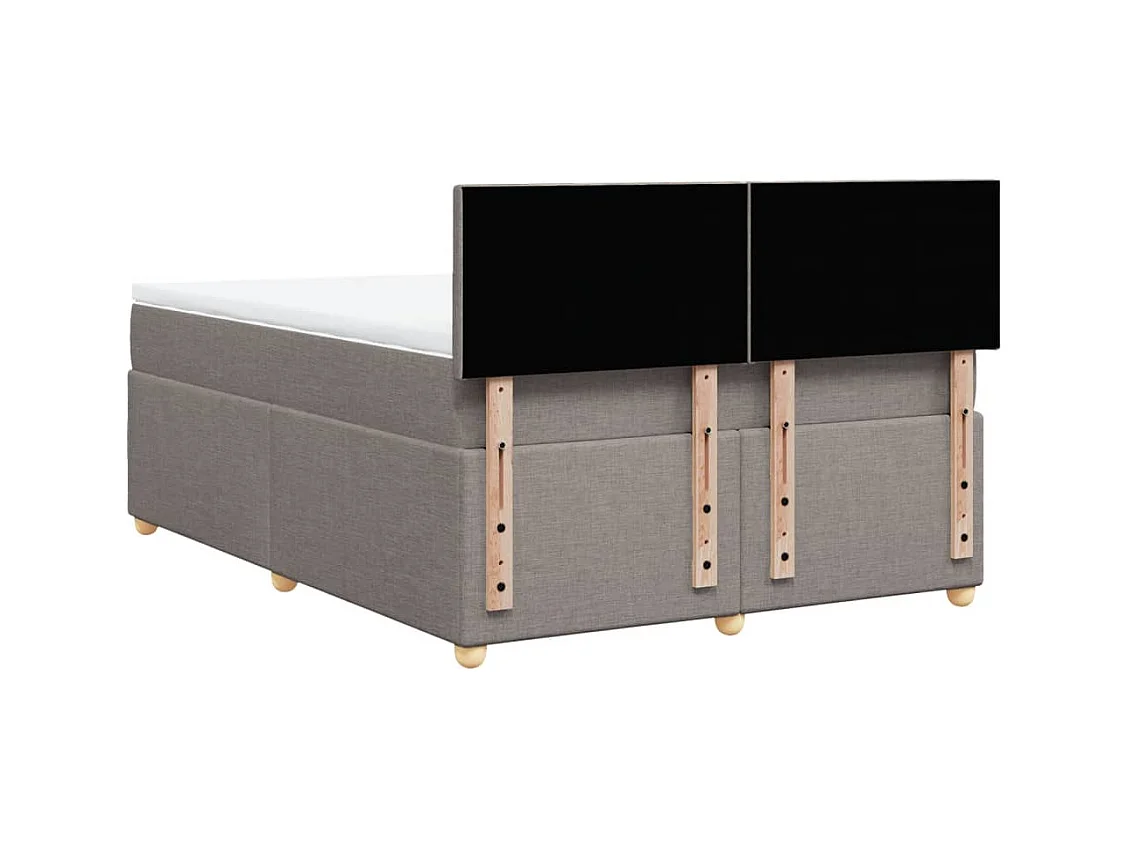 Sommier à lattes de lit avec matelas Taupe 140x200 cm Tissu