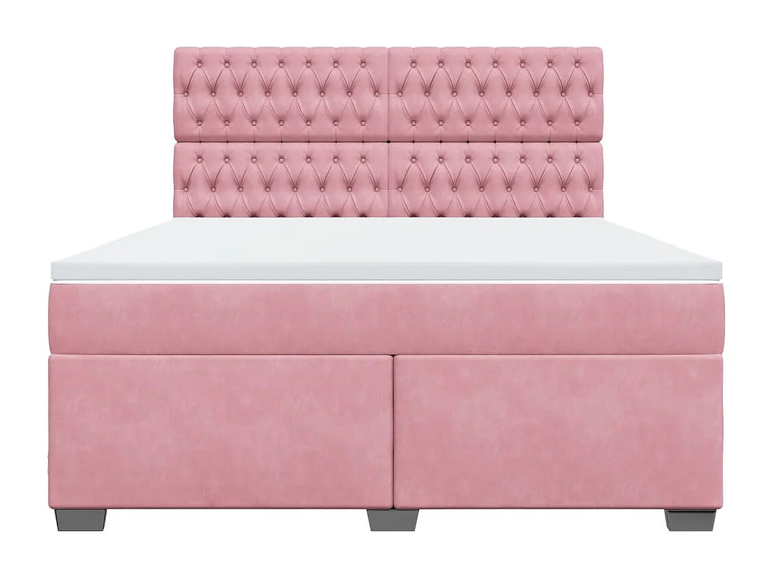 Sommier à lattes de lit avec matelas Rose 180x200 cm Velours