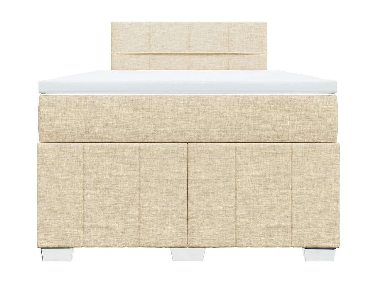 Sommier à lattes de lit avec matelas Crème 120x200 cm Tissu