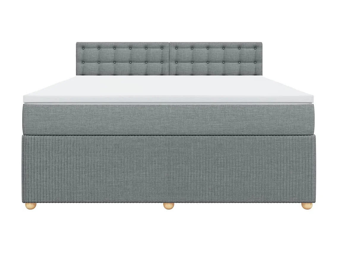 Sommier à lattes de lit avec matelas Gris clair 180x200cm Tissu