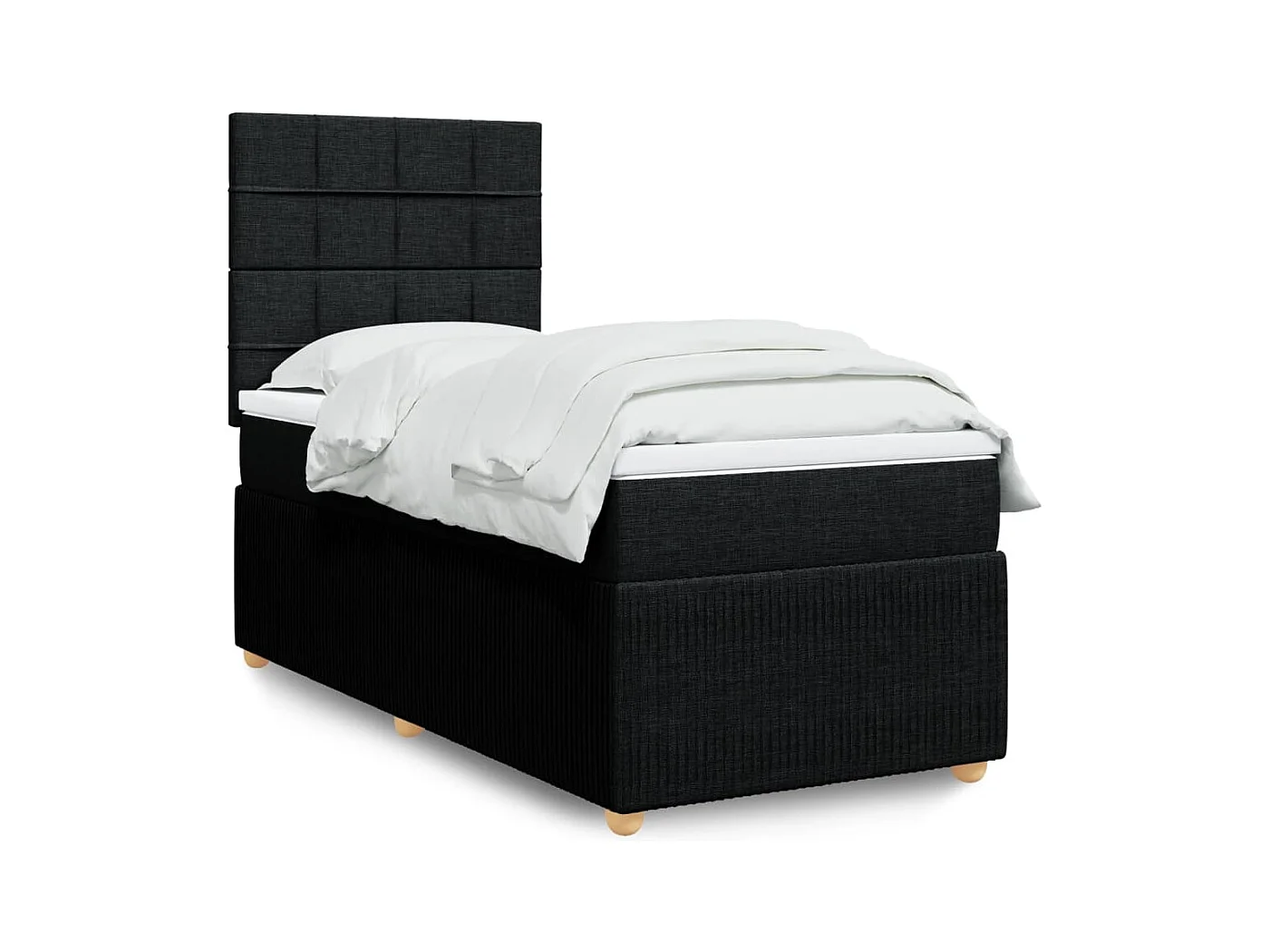 Cama com molas/colchão 80x200 cm tecido preto
