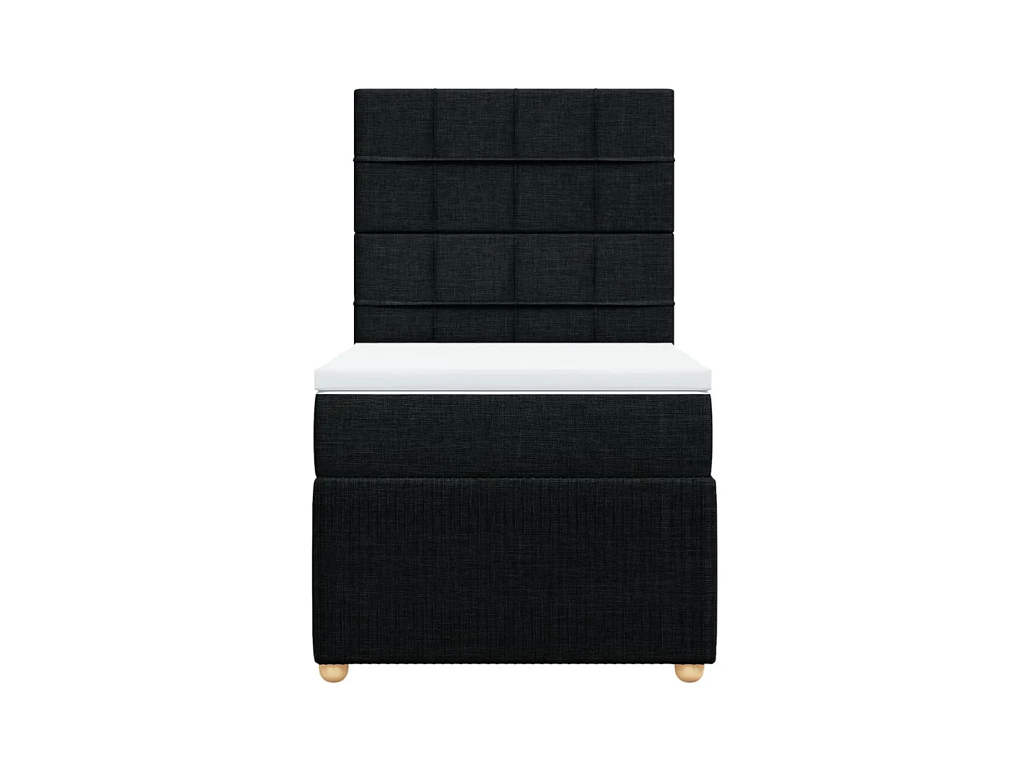 Cama com molas/colchão 80x200 cm tecido preto