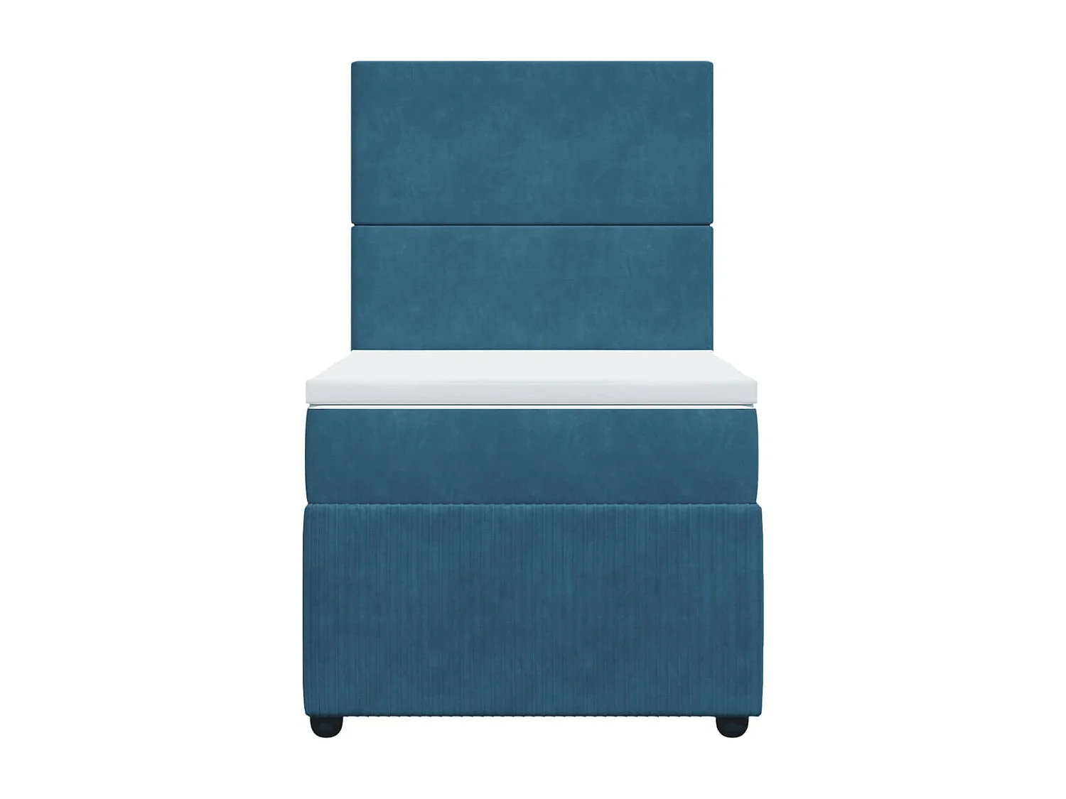 Cama box spring con colchón terciopelo azul 90x200 cm