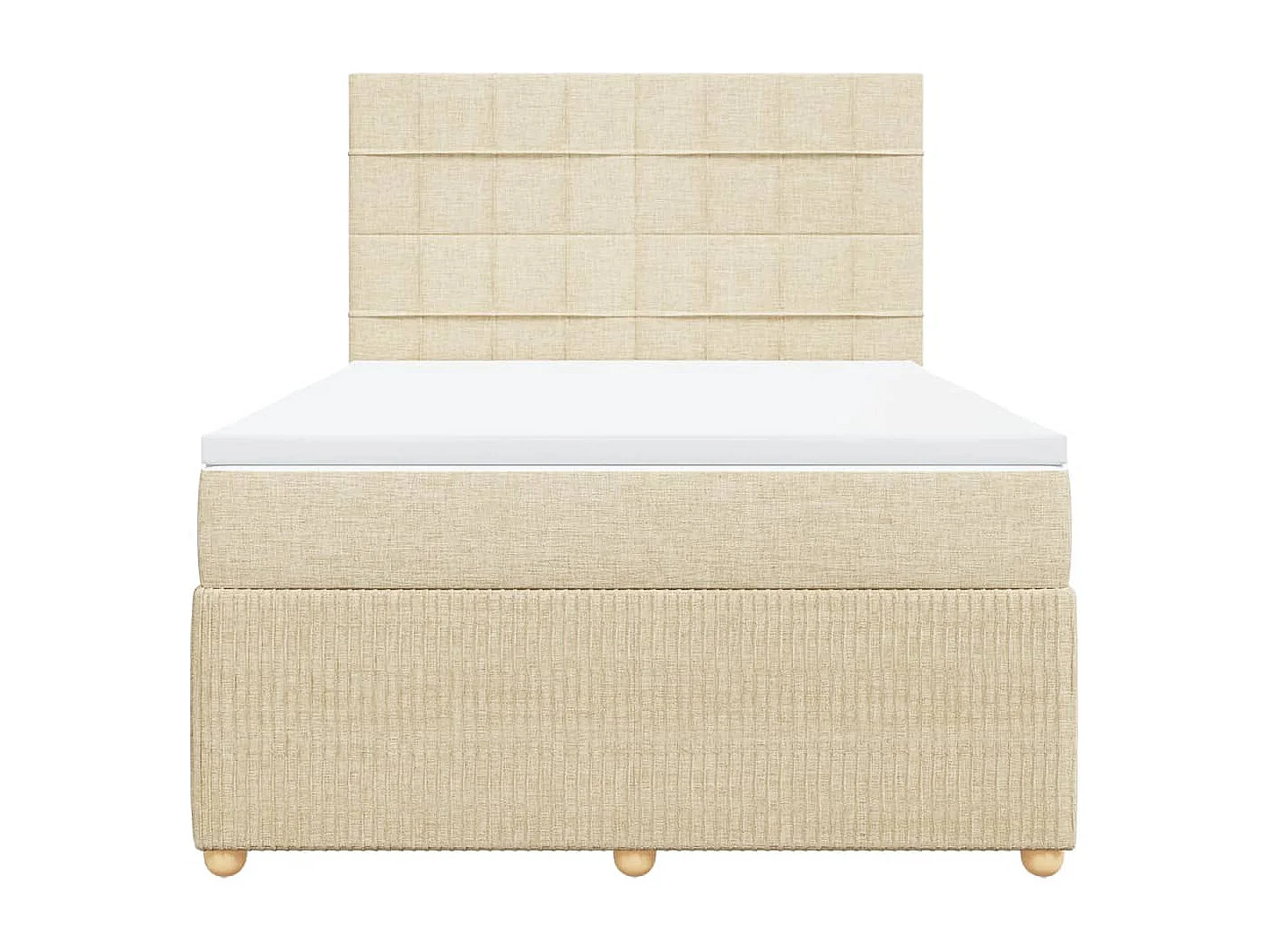Sommier à lattes de lit avec matelas Crème 140x200 cm Tissu