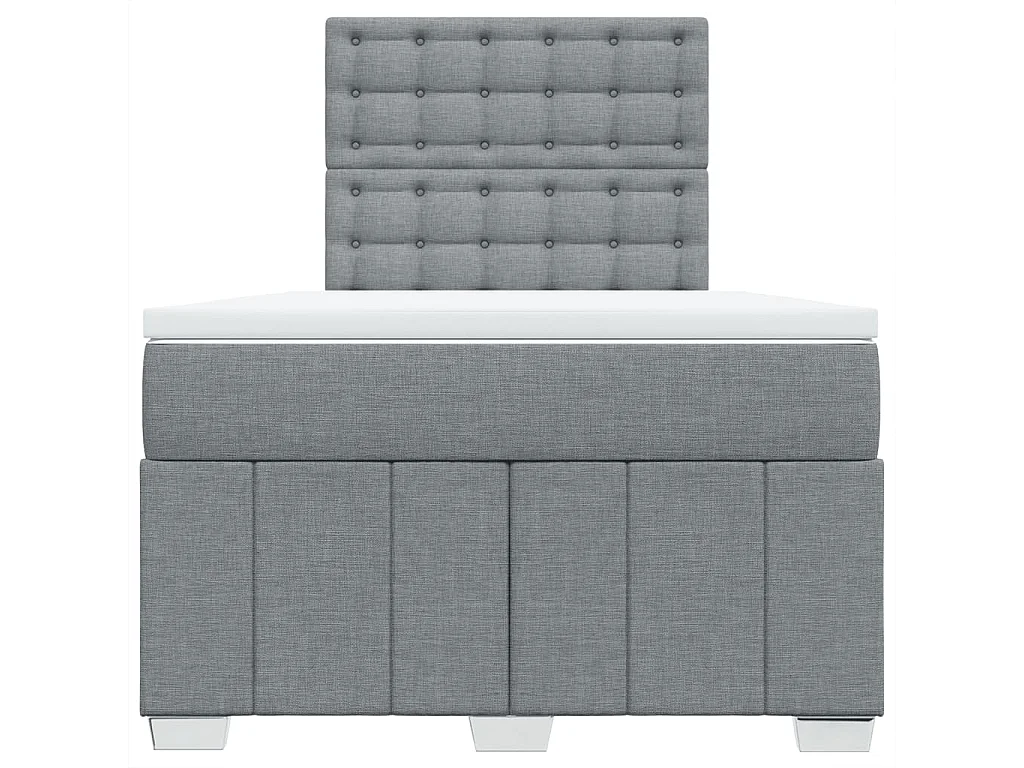 Sommier à lattes de lit avec matelas Gris clair 120x200cm Tissu
