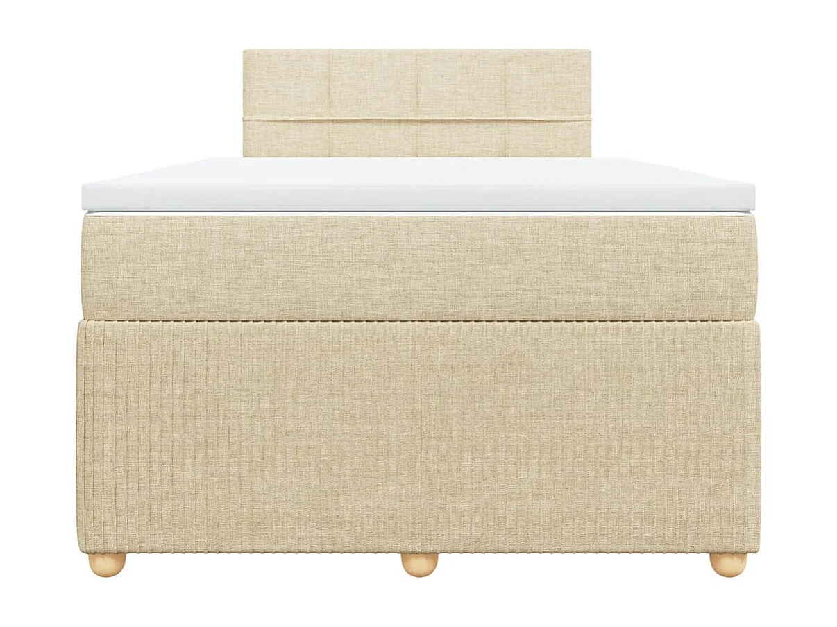 Boxspring met matras stof crèmekleurig 120x190 cm