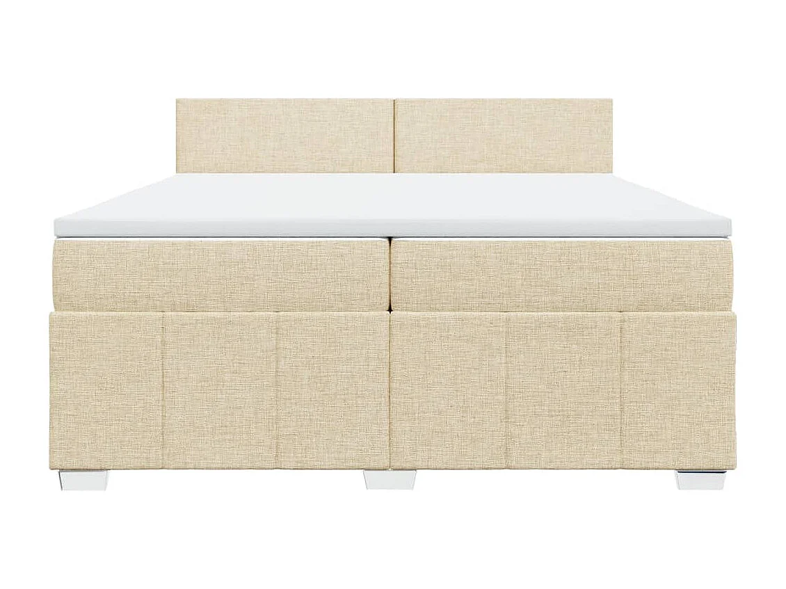 Sommier à lattes de lit avec matelas Crème 200x200 cm Tissu