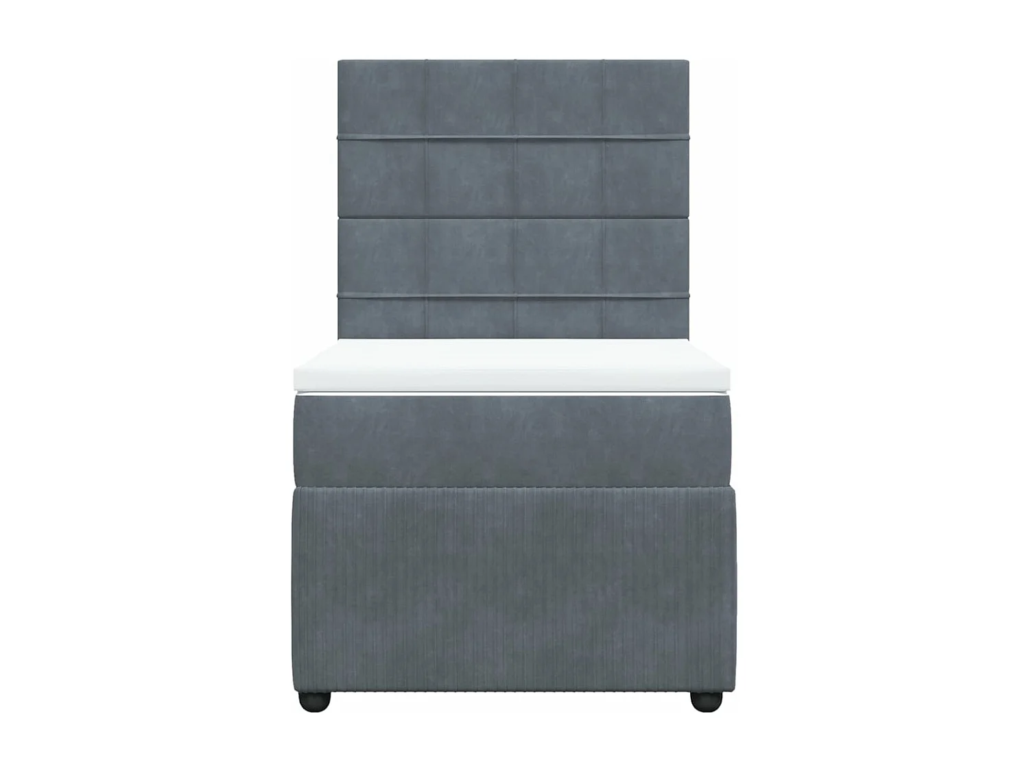 Boxspring met matras fluweel donkergrijs 90x190 cm