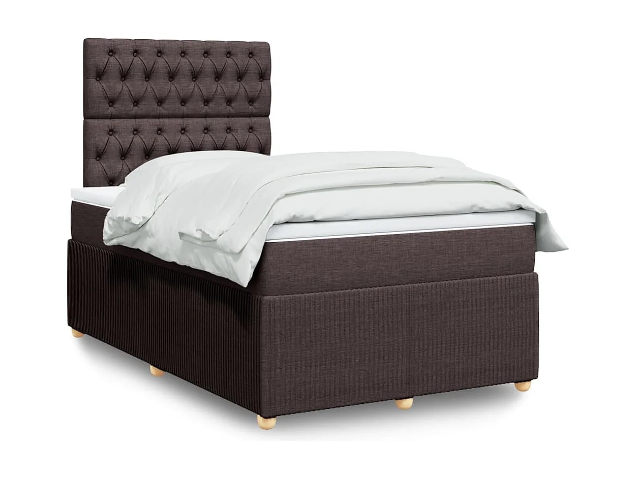 Sommier à lattes de lit avec matelas Marron foncé 120x200 cm