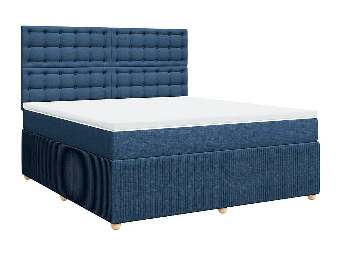 Boxspring met matras stof blauw 180x200 cm