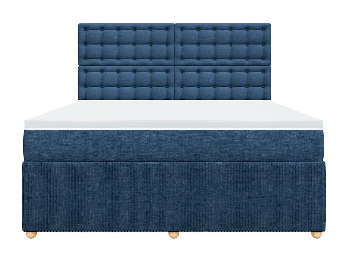 Boxspring met matras stof blauw 180x200 cm