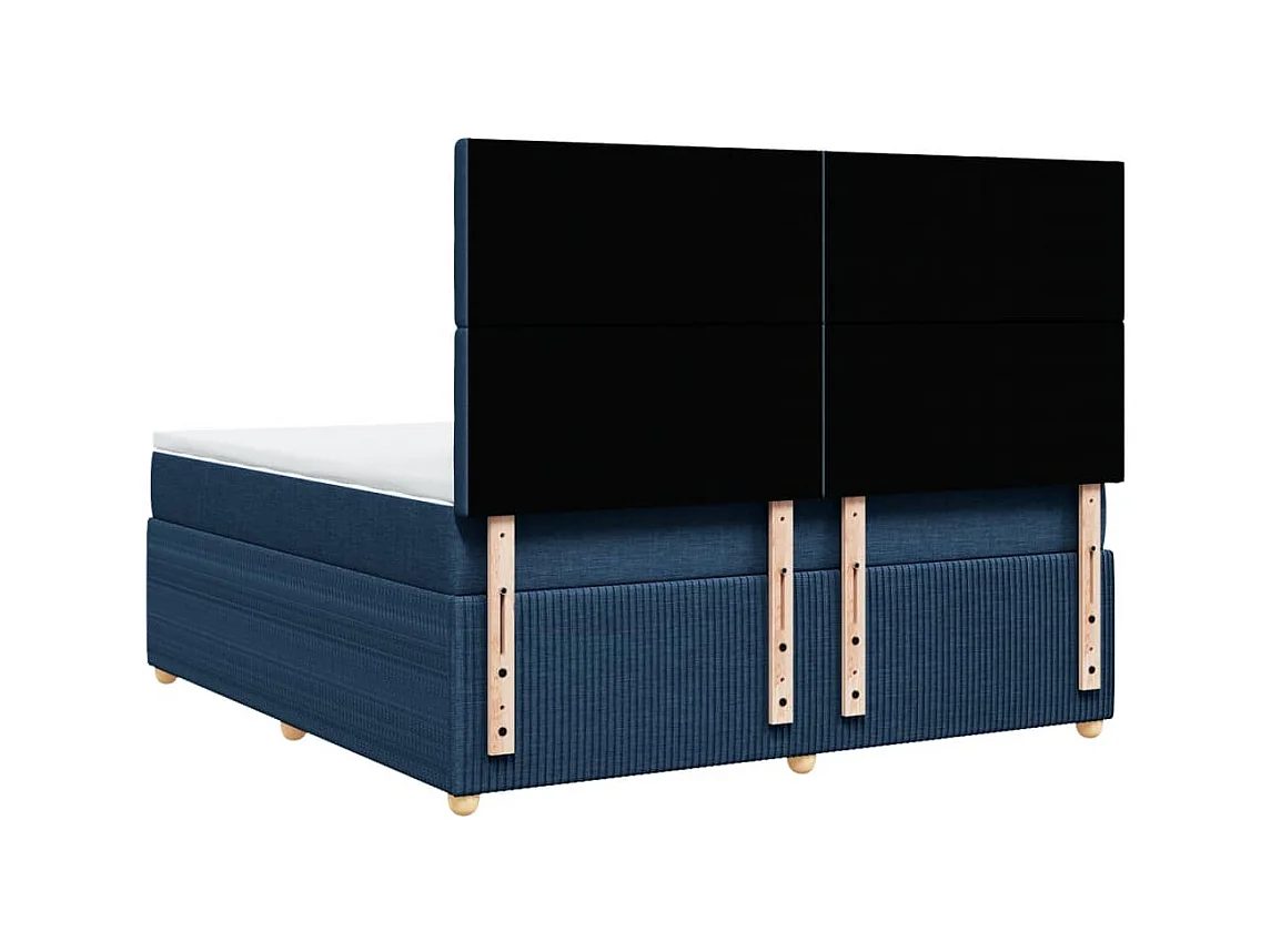 Sommier à lattes de lit avec matelas Bleu 180x200 cm Tissu