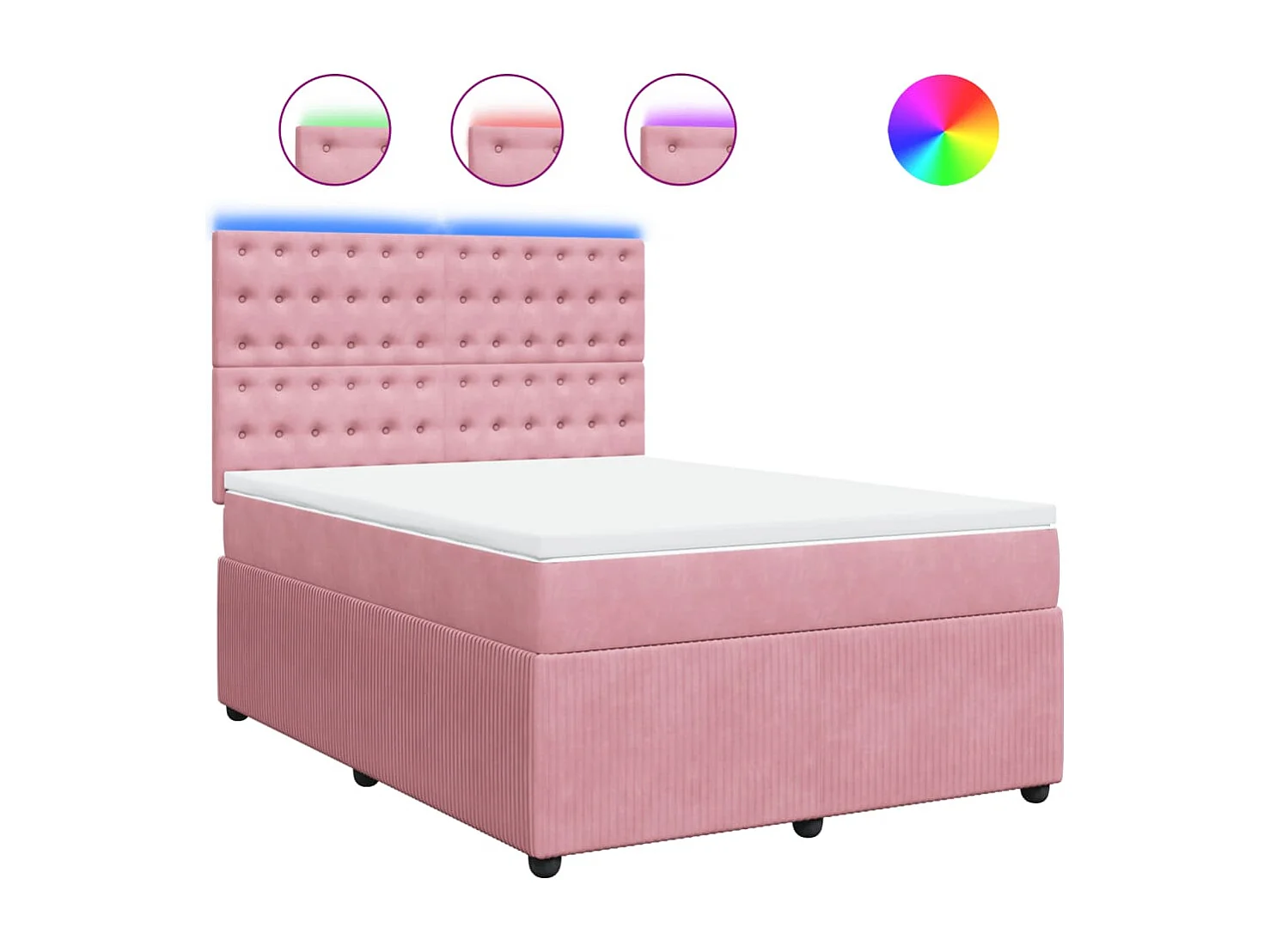 Sommier à lattes de lit avec matelas Rose 140x200 cm Velours