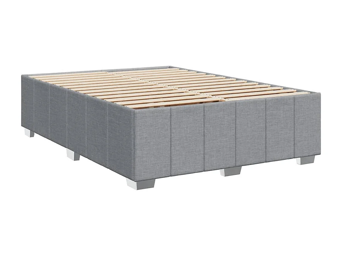 Boxspring met matras stof lichtgrijs 140x190 cm