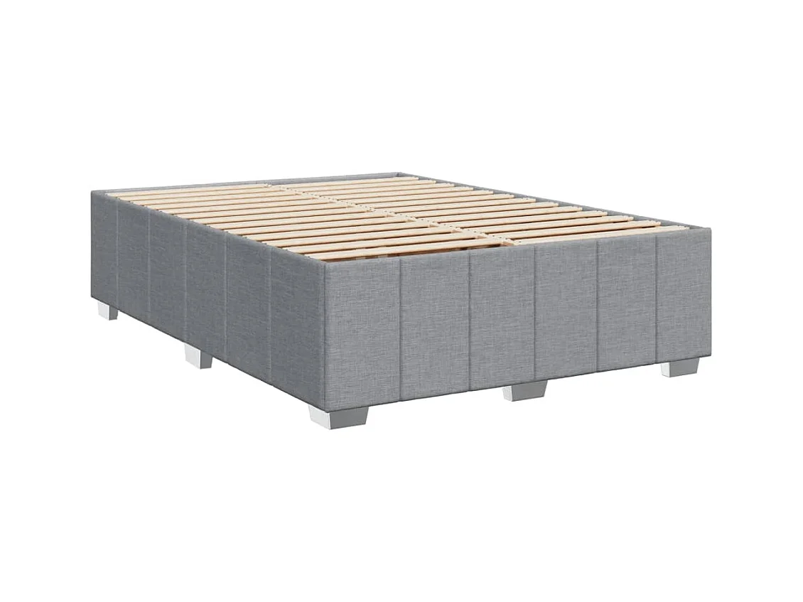 Cama com molas/colchão 140x190 cm tecido cinzento-claro