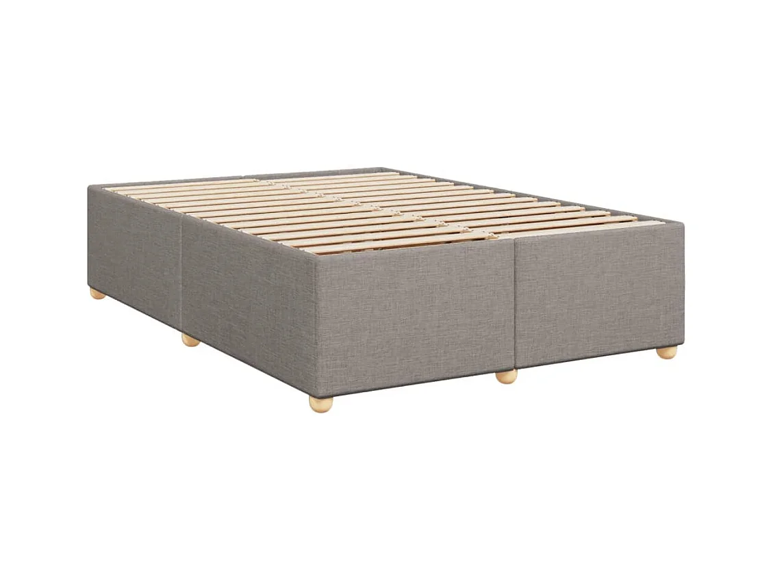 Sommier à lattes de lit avec matelas Taupe 160x200 cm Tissu
