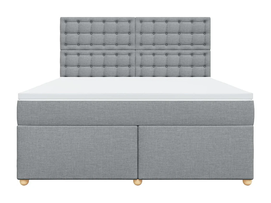 Sommier à lattes de lit avec matelas Gris clair 180x200cm Tissu