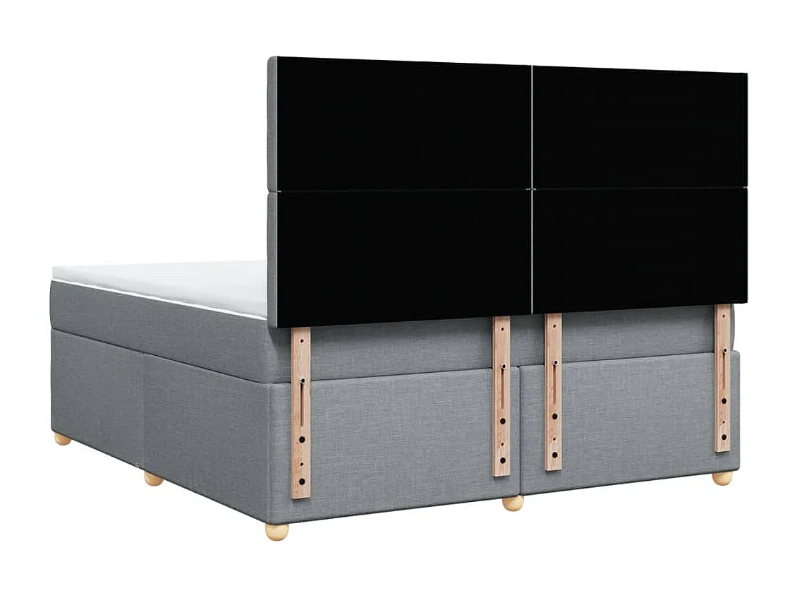 Sommier à lattes de lit avec matelas Gris clair 180x200cm Tissu