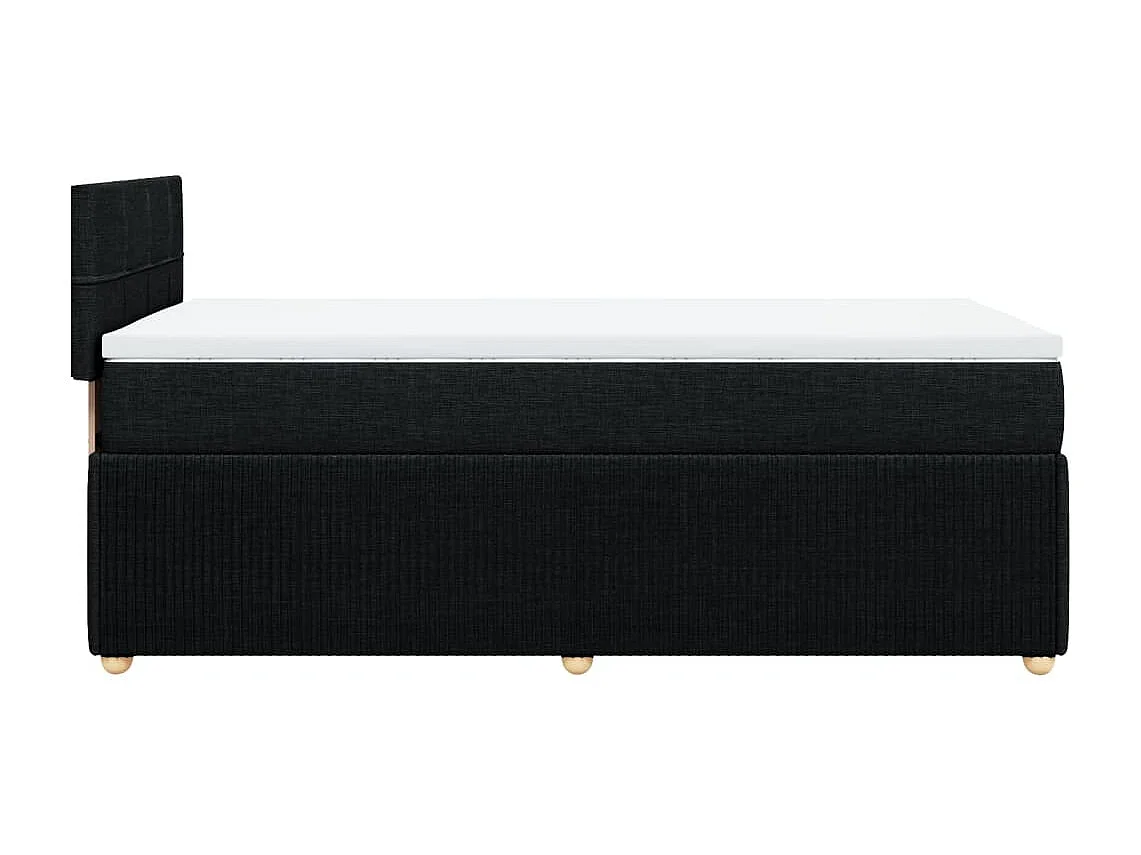 Cama com molas/colchão 100x200 cm tecido preto