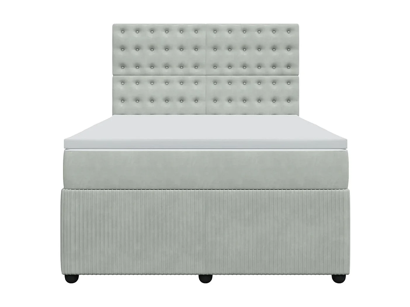 Boxspring met matras fluweel lichtgrijs 140x200 cm