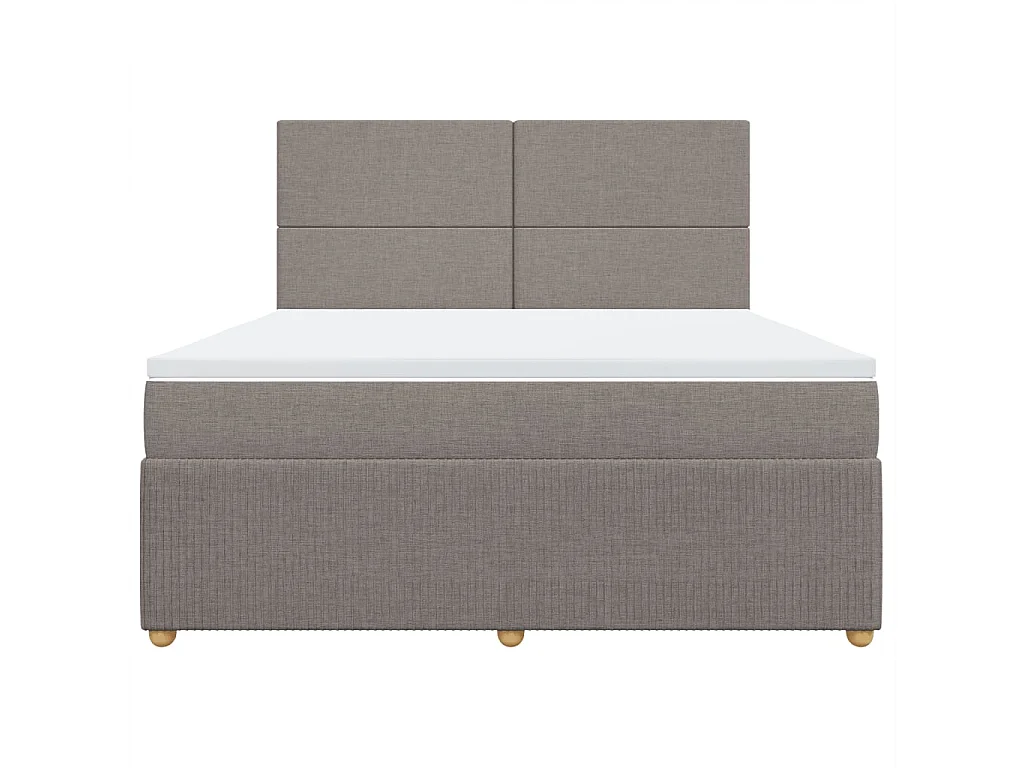 Sommier à lattes de lit avec matelas Taupe 180x200 cm Tissu