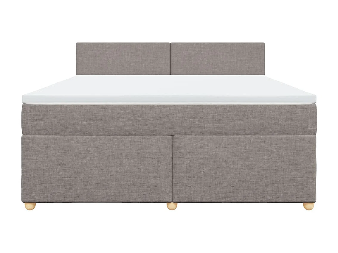 Boxspring met matras stof taupe 180x200 cm