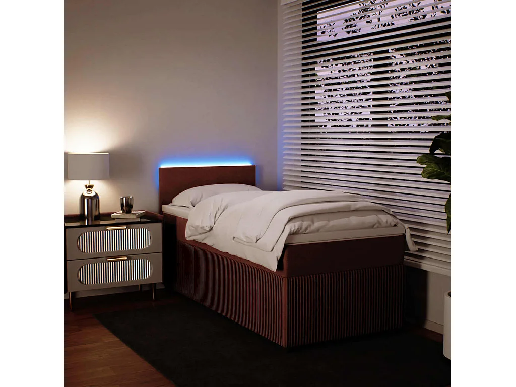 Sommier à lattes de lit avec matelas Rose 90x200 cm Velours