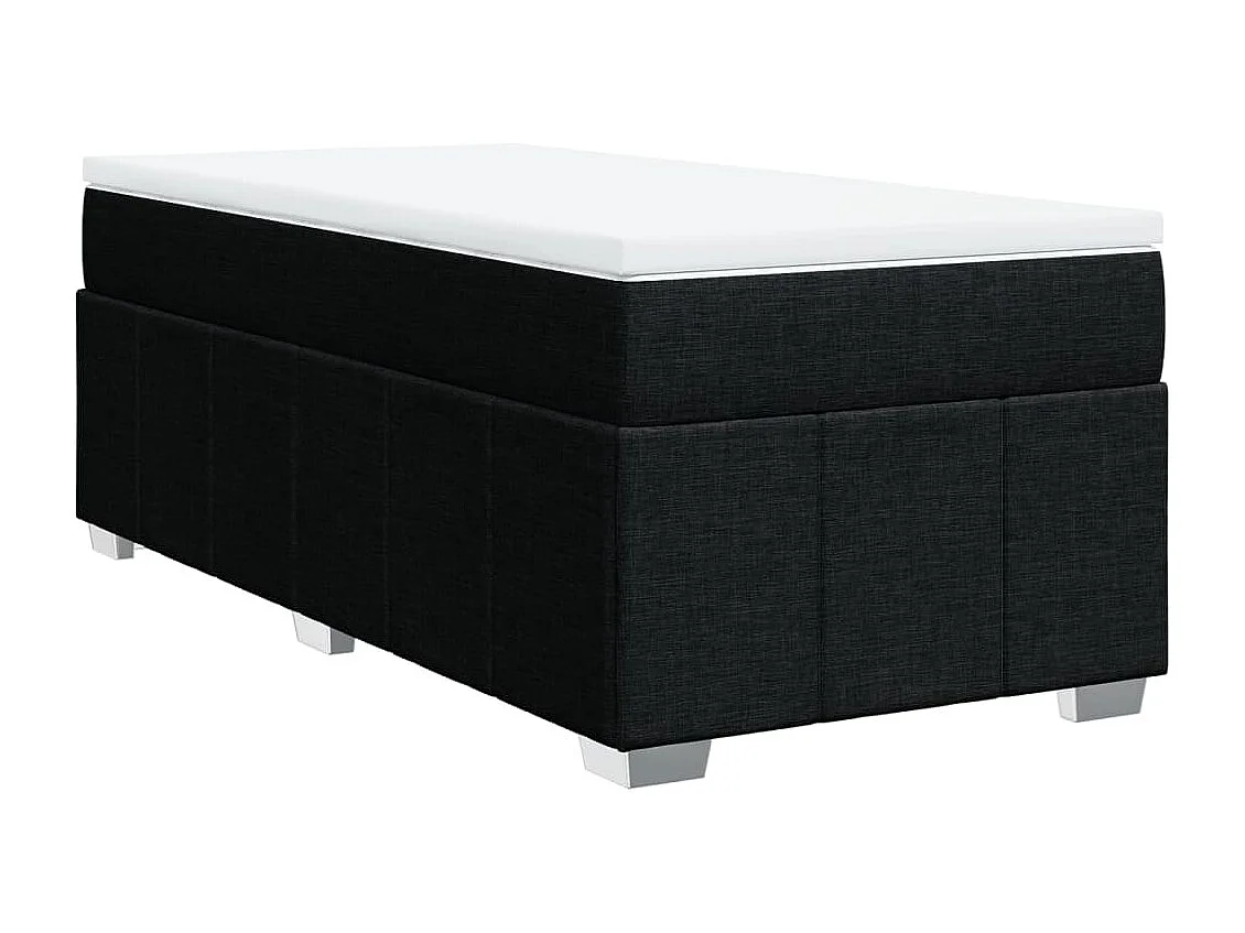 Sommier à lattes de lit avec matelas Noir 100x200 cm Tissu