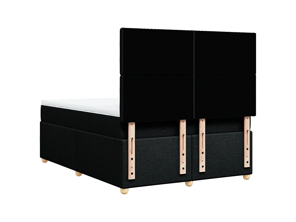 Sommier à lattes de lit avec matelas Noir 140x200 cm Tissu