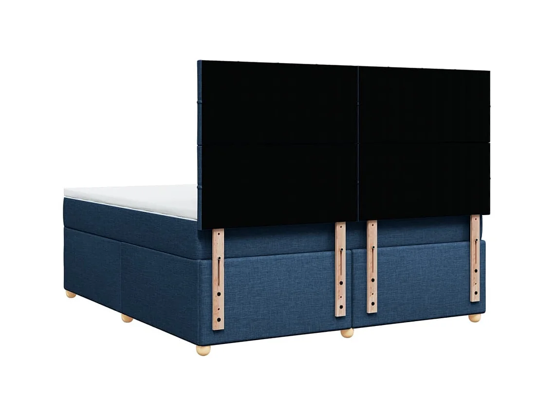 Cama com molas/colchão 180x200 cm tecido azul