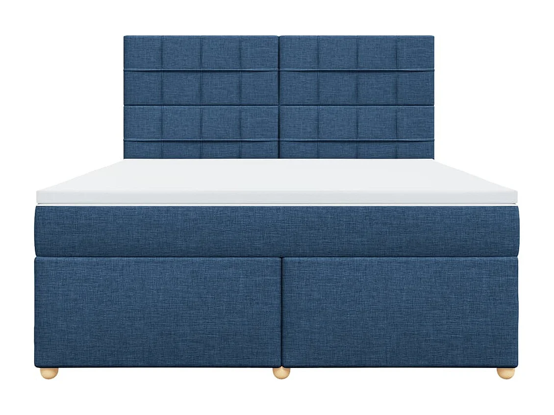 Sommier à lattes de lit avec matelas Bleu 180x200 cm Tissu