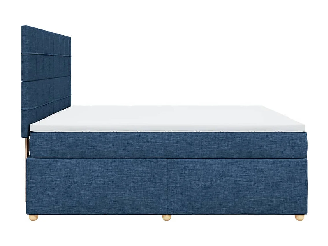 Sommier à lattes de lit avec matelas Bleu 180x200 cm Tissu