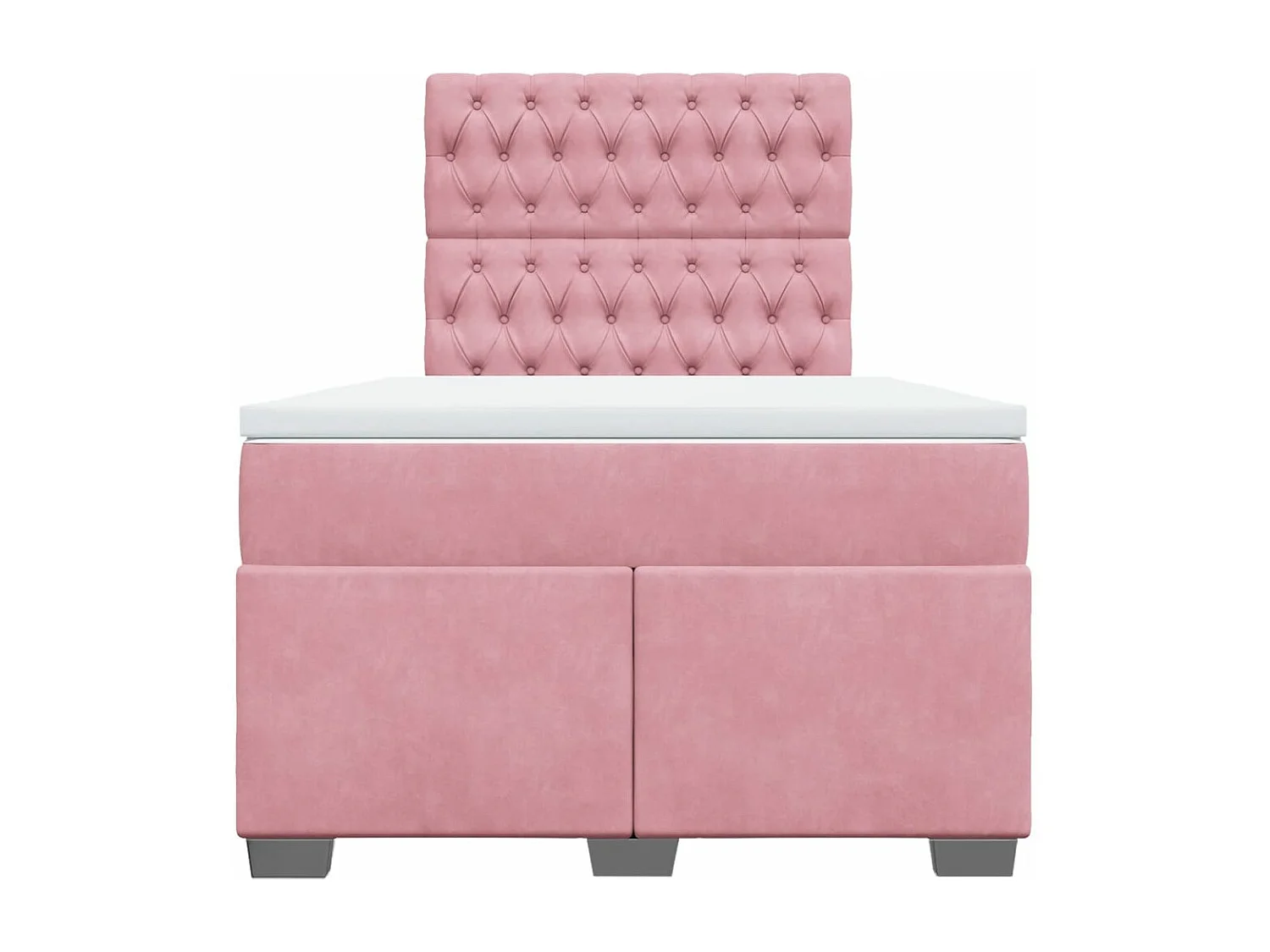 Sommier à lattes de lit avec matelas rose 120x190 cm velours