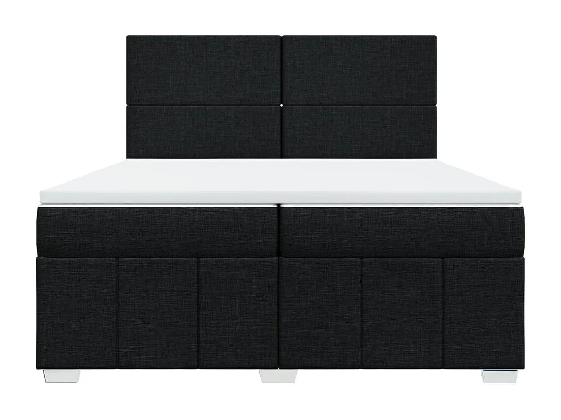Boxspring met matras stof zwart 200x200 cm