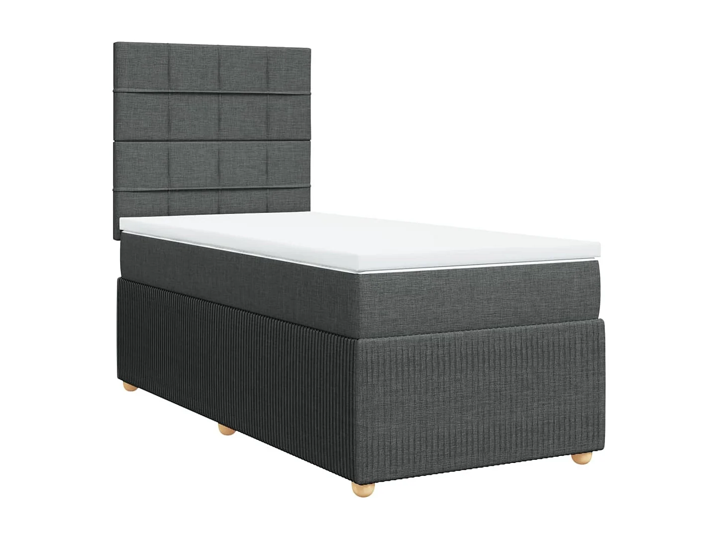 Sommier à lattes de lit avec matelas Gris foncé 80x200 cm Tissu