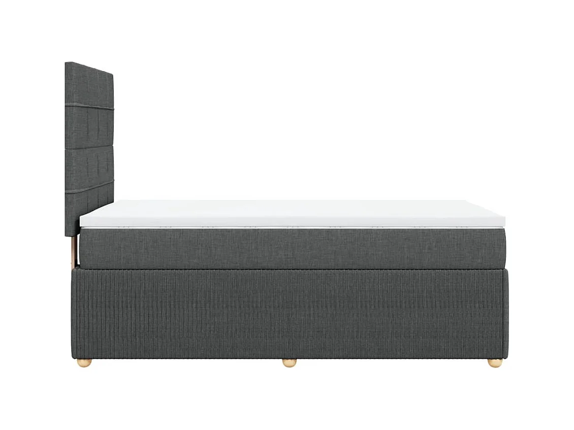 Sommier à lattes de lit avec matelas Gris foncé 80x200 cm Tissu