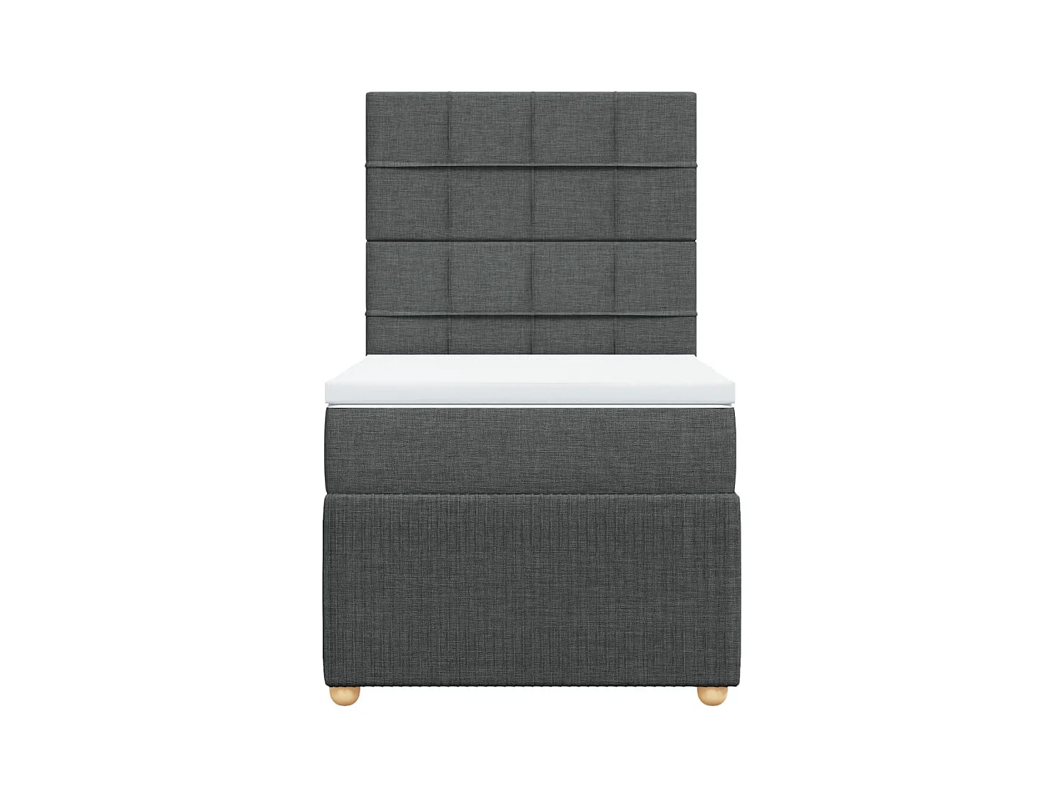 Sommier à lattes de lit avec matelas Gris foncé 80x200 cm Tissu