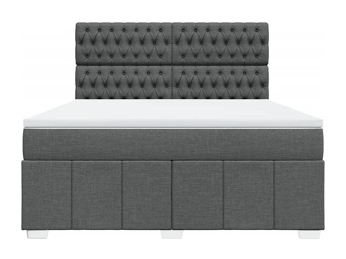 Sommier à lattes de lit avec matelas Gris foncé 180x200cm Tissu