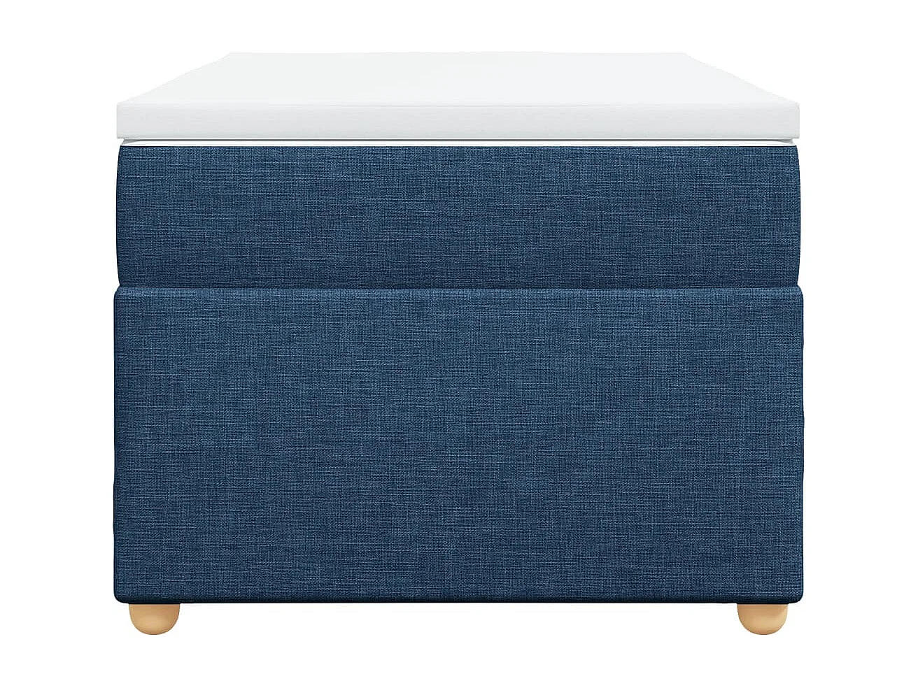 Boxspring met matras stof blauw 90x200 cm