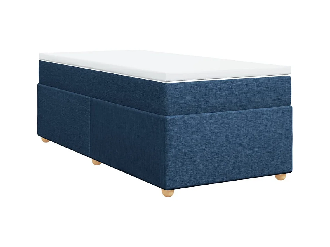 Sommier à lattes de lit avec matelas Bleu 90x200 cm Tissu