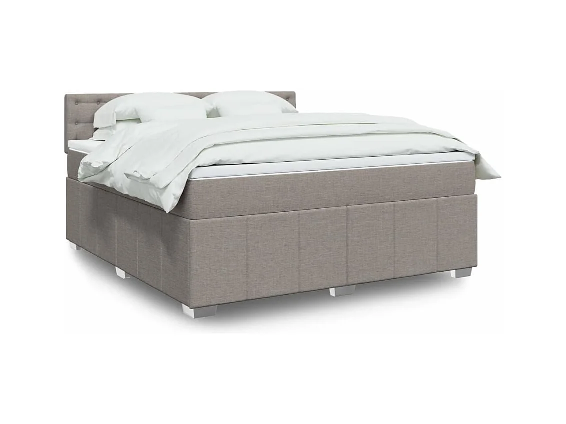 Sommier à lattes de lit avec matelas Taupe 180x200 cm Tissu
