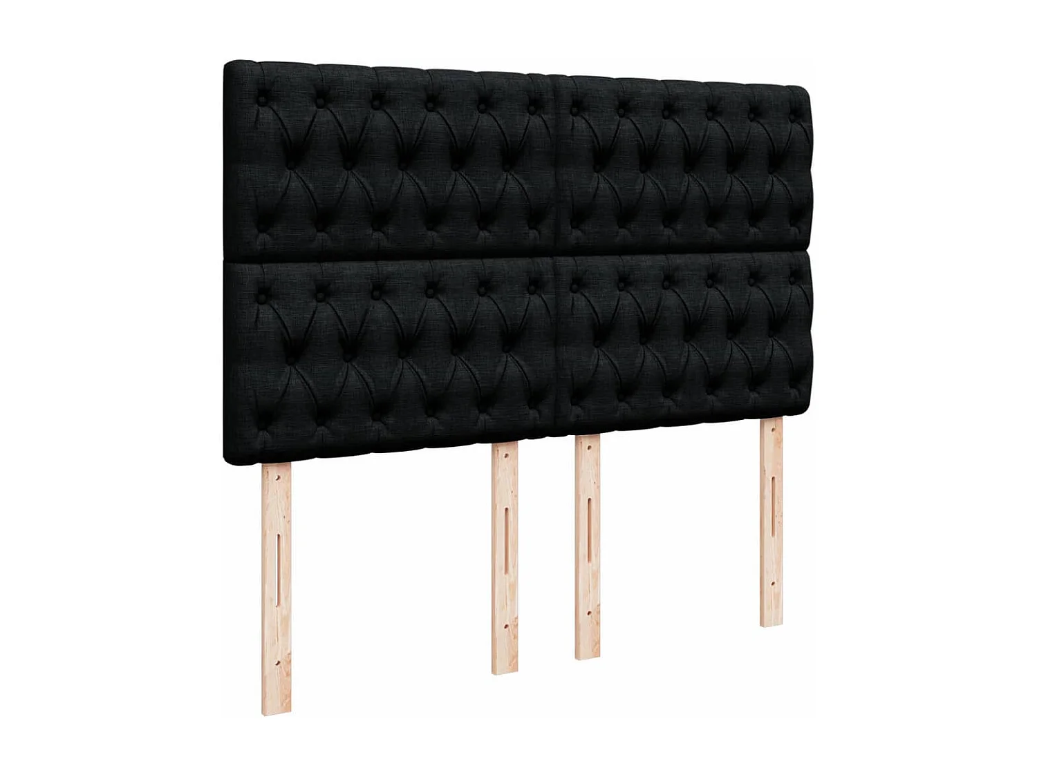 Sommier à lattes de lit avec matelas Noir 140x190 cm Tissu