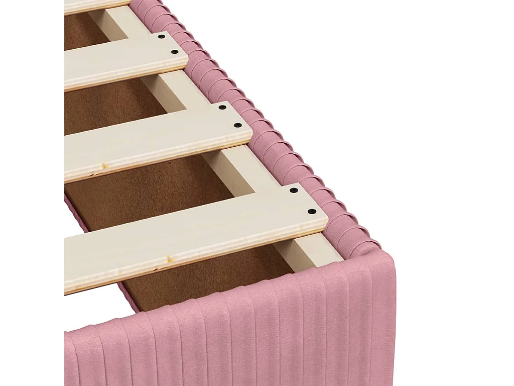 Cama box spring con colchón terciopelo rosa 120x200 cm