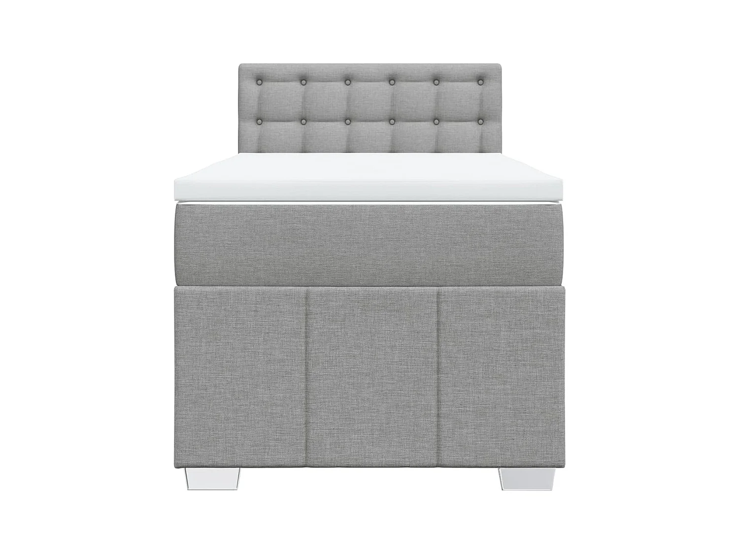 Cama com molas/colchão 90x200 cm tecido cinza-claro