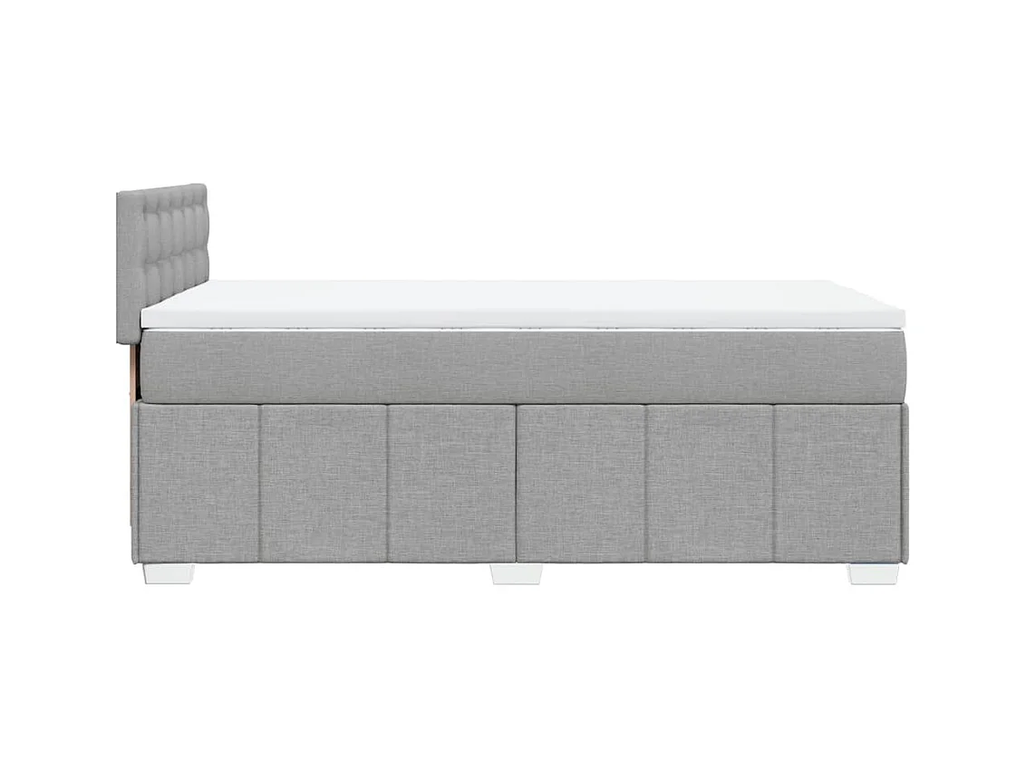 Cama com molas/colchão 90x200 cm tecido cinza-claro