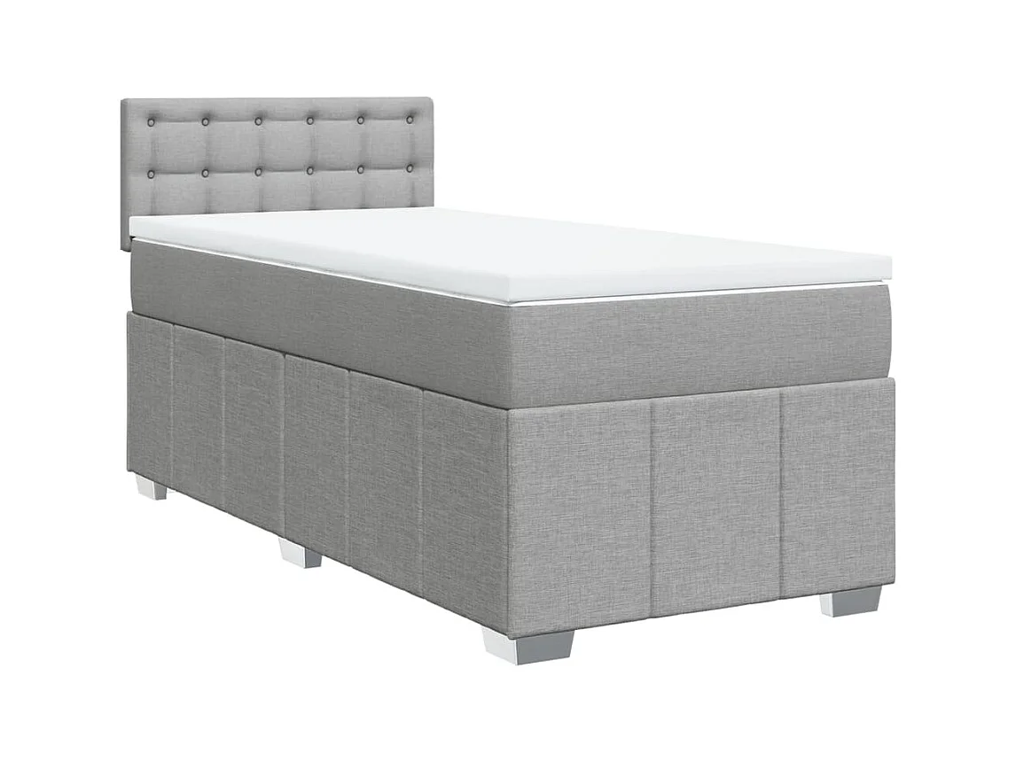 Cama com molas/colchão 90x200 cm tecido cinza-claro