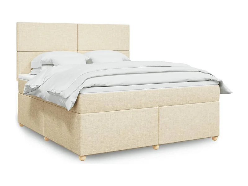 Cama com molas/colchão 180x200 cm tecido cor creme