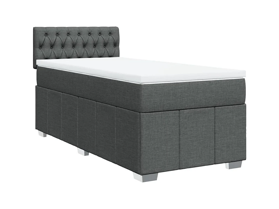Cama com molas/colchão 80x200 cm tecido cinzento-escuro